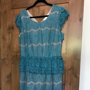 Peplum Lace Dress.   Size Large
